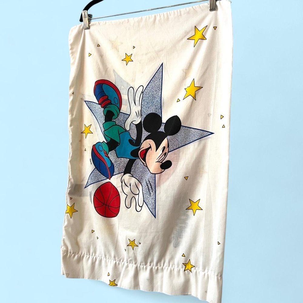 1990s Disney Mickey Mouse Basketball Kids Vintage Pillowcase